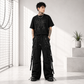Gothic Bondage Cargo Rock Black Punk Buckle Zips Chain Strap Trousers Emo/ Pants