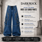 Extreme Bondage Light Blue Denim Pants Skater Gothic Punk Rocker Cyber Biker Black Dagger Trouser Pant Shorts With Handcuffs Hardware