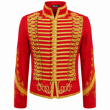 Men’s Adam Luxe Military Drummer Jacket – Red Parade Hussar Style