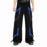 Bondage Gothic Men's Cyber Rave Techno Jeans Punk Shorts Biker Pants