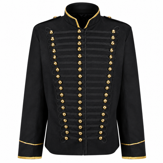 Military Drummer Jacket Parade Jacket Goth Punk Adam Ant VTG Style Black & amp Gold Jacket USA