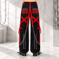 Black/Red Jeans Extreme Bondage Rocker Cyber Goth Steampunk Pant Usa