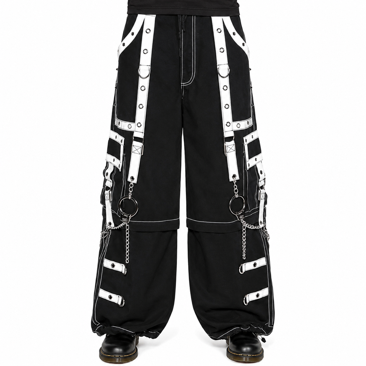 Gothic Men Handmade Bondage Gothic Cyber Pant Chain Techno Rock Punk Shorts Trouser Pants USA
