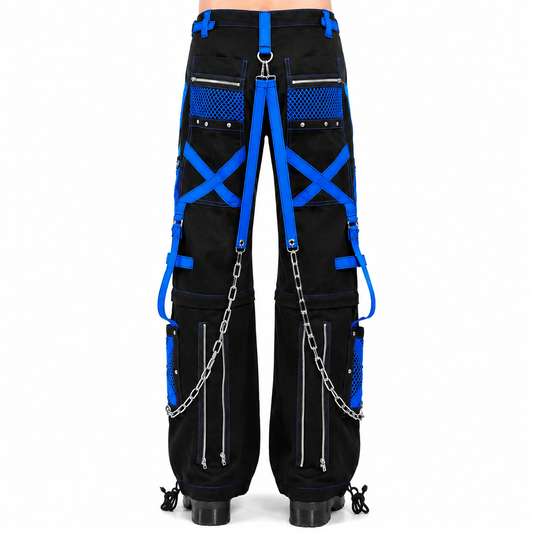 Gothic Handmade Gothic Bondage Men Pant Alternative Punk Rock Black Blue Emo Trouser Pant Shorts USA