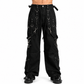 Men Handmade Gothic Bondage Trouser Grey Thread Cyber Pant Punk Shorts Metal Studs Pants/Gothic Pant