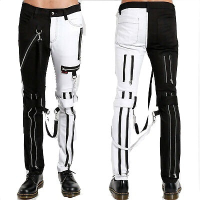 Prime Quality Men Gothic Bondage Gents Pant Black White Cotton Pants Pant Rock Hard Trouser Heavy Weight Pant Emo/ Pants