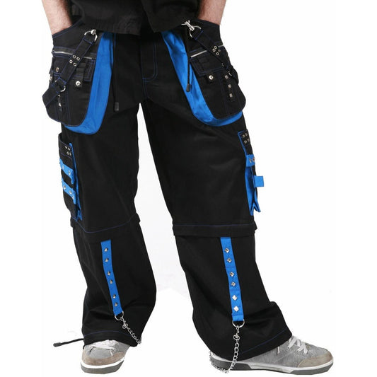 Prime Quality Men's Gothic Men's Bondage Gothic Cyber Pant Chain Techno Rock Punk Shorts Trouser Blue/Black Pants/USA