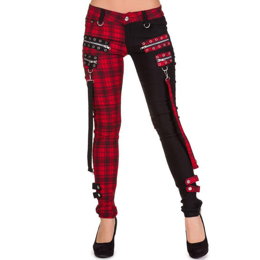 Women Gothic Handmade Tripp Split Leg Bondage Rave Pant Rock Hard Trouser Heavy Weight Emo/Pants