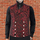 Men's Steampunk Double-Breasted Waistcoat Red Vest Gothic/Western-Reenactment/Usa