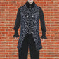 Men's Double Breasted GOVERNOR Silver Vest Waistcoat Silver Brocade Gothic Steampunk