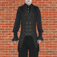 Men's Double Breasted Governor Vest Waistcoat Vtg Black Brocade Gothic Steampunk/Soa