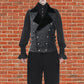 Men's Brocade Vest Waistcoat Tailcoat Black Velvet Gothic Steampunk/Usa Sizes