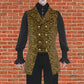 Men's Double Breasted Governor Vest Waistcoat VTG Gold Brocade Gothic Steampunk/USA