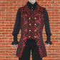 Men's Double Breasted Governor Vest Waistcoat Vtg Brocade Gothic Steampunk/Usa Red Velvet