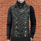 Men's Steampunk Double-Breasted Waistcoat Silver Vest Gothic Western-Reenactment USA