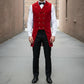 Men's Double Breasted Governor Vest Waistcoat Vtg Red Velvet Brocade Gothic Steampunk USA