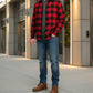Red Flannel Buffalo Plaid Cotton Button Down Unisex Shirt