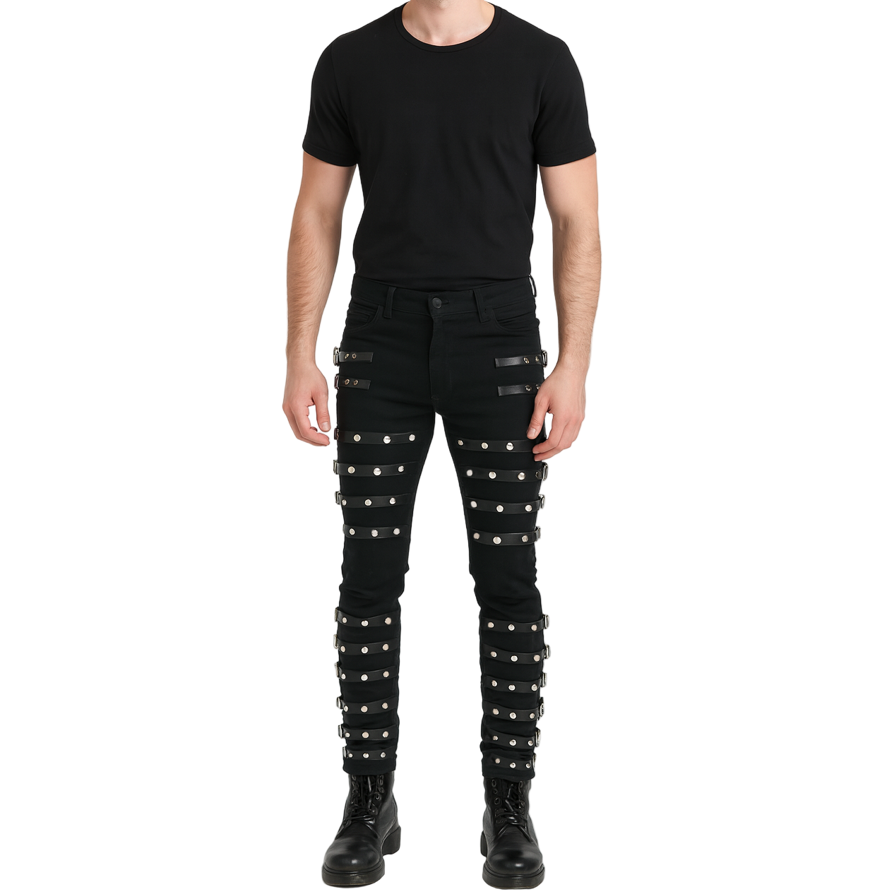 Men Gothic Bad Concert Black Metal Pant Rock Hard Trouser Heavy Pants