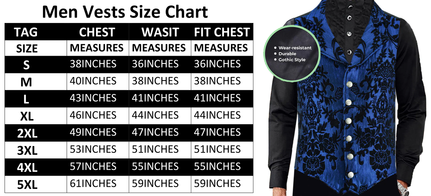 VICTORIAN GENTLEMAN'S ARISTOCRAT VEST TAPESTRY STYLISH CASUAL VEST BLUE