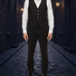 Gothic Rock Men's Victorian Single Breasted Brocade Vest Regency Waistcoat
