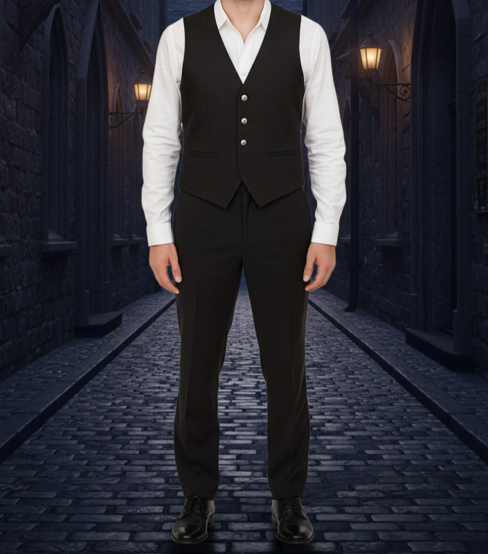 Gothic Rock Men's Victorian Single Breasted Brocade Vest Regency Waistcoat