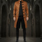 Renaissance Men's Brown  Brocade Goth Steampunk Victorian Frock Coat USA
