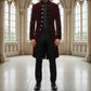 Men's Velvet Renaissance Burgundy Handmade Frock Coat Gothic Victorian Jacket Steampunk