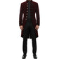 Men's Velvet Renaissance Burgundy Handmade Frock Coat Gothic Victorian Jacket Steampunk