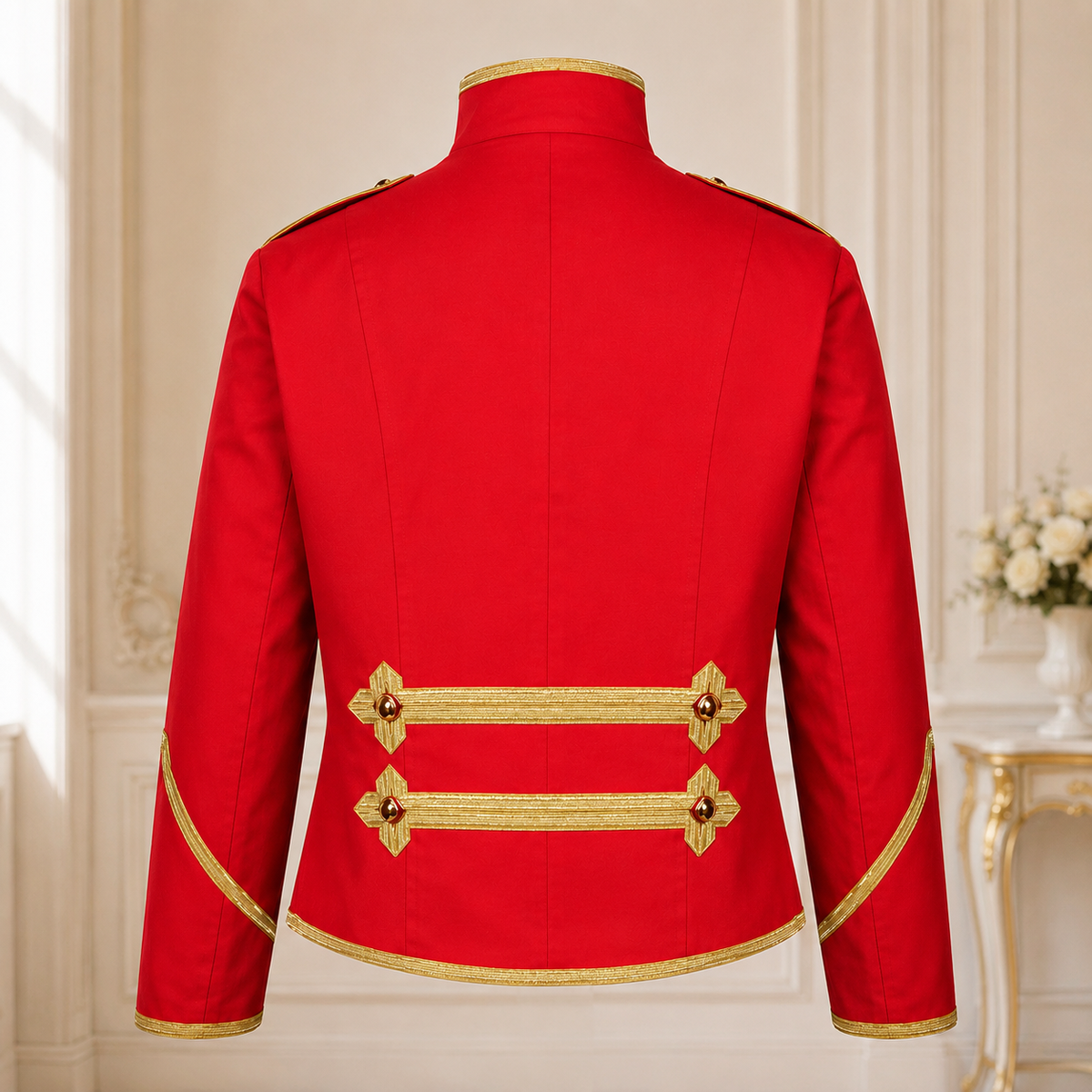 Military Drummer Jacket Black Parade Jacket Goth Punk Adam Ant VTG Style Red Gold Jacket