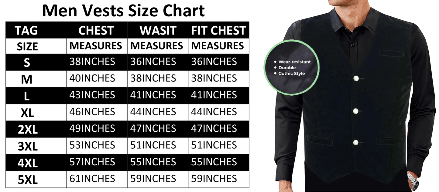 Men's Black Velvet Vest /Waistcoat Gothic Steampunk/Wedding Vest/Prom Vest