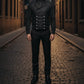 Men's Steampunk Double-Breasted Waistcoat Black Vest Gothic Western-Reenactment USA