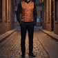 Men's Steampunk Double-Breasted Waistcoat Brown Vest Gothic Western-Reenactment USA