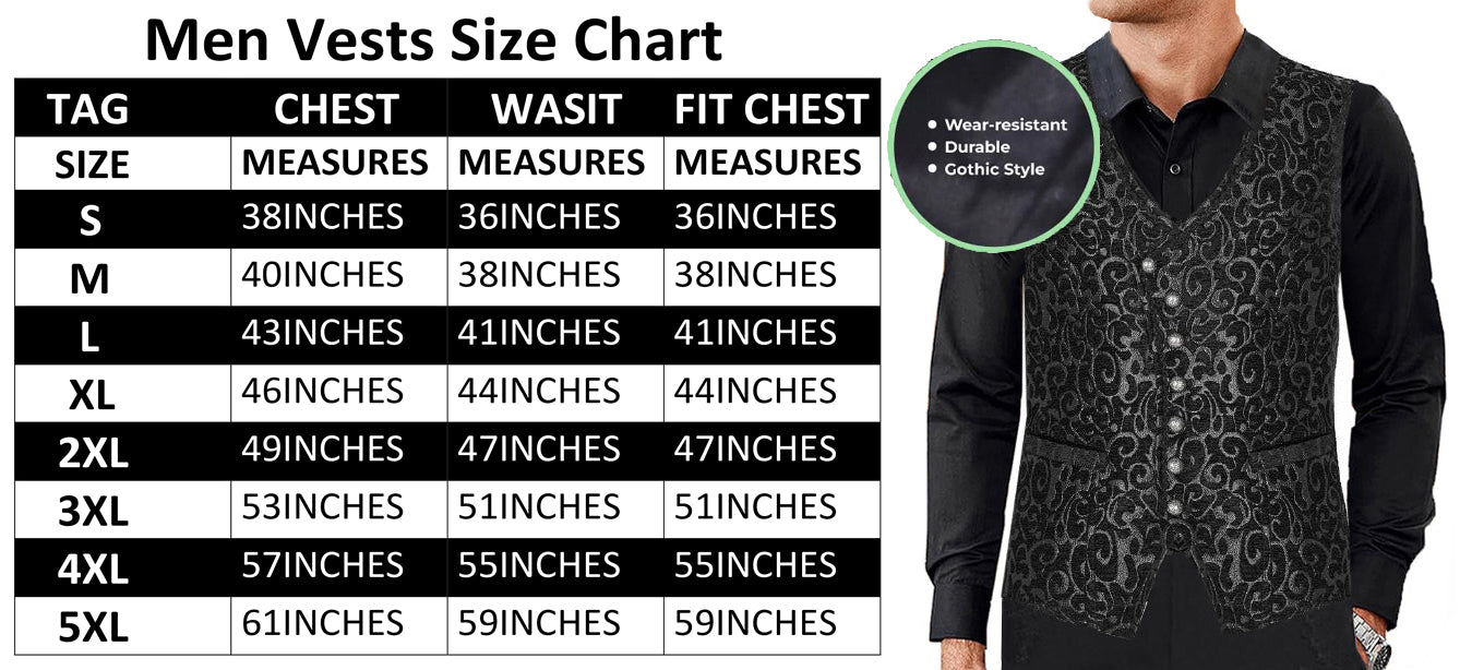 Men's Gothic Waistcoat Vest Black Paisley Velvet Steampunk Regency/Victorian Suit Vest Steampunk