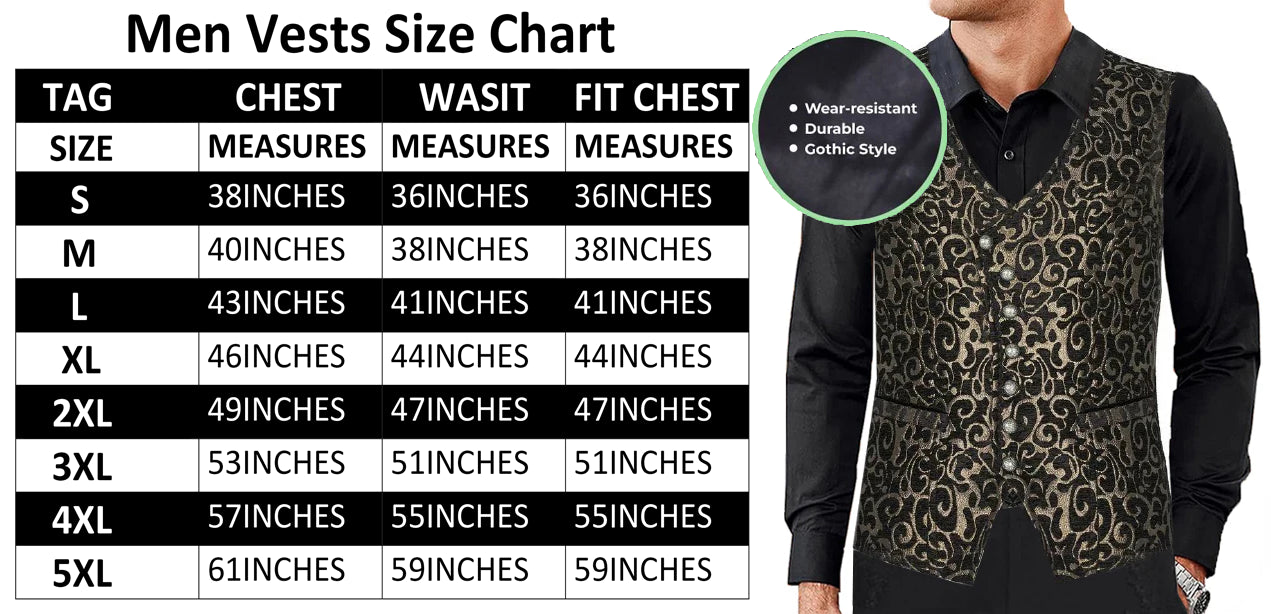 Men's Gothic Waistcoat Vest Gold Paisley Velvet Steampunk Regency/Victorian Suit Vest Steampunk