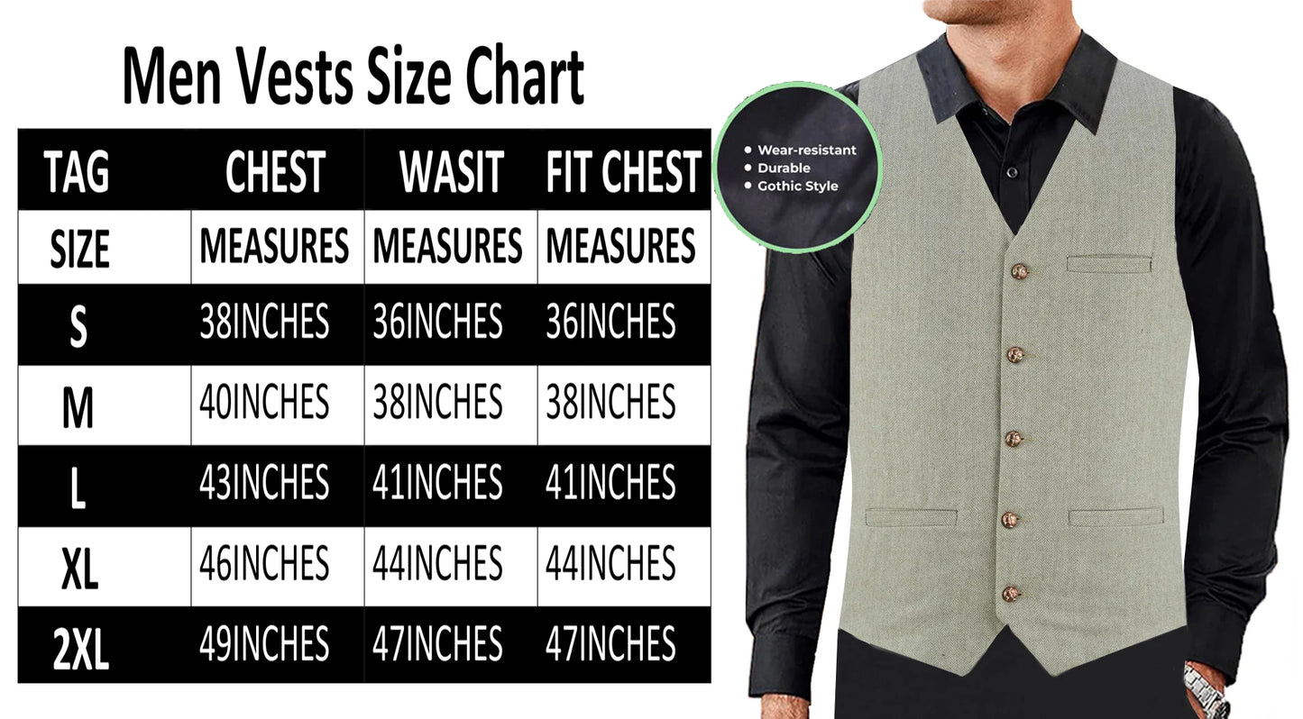 Men Herringbone Wool Blend Tweed Vest Premium Cream Waistcoat Suit Vest V Neck Slim Fit Waistcoat/USA