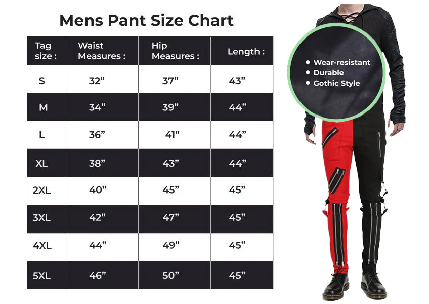 Men Gothic Split Leg Bondage Pant Rock Hard Trouser Heavy Weight Emo Pants