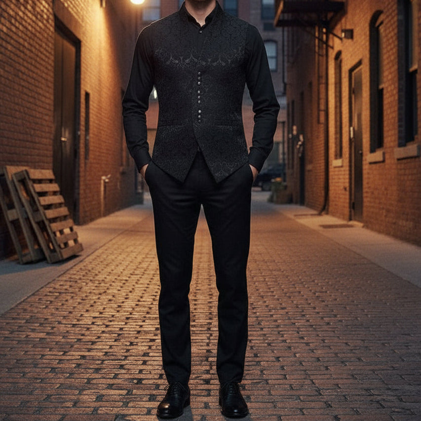 Prime Quality Handmade Black Men's Victorian Suit Vest Steampunk Gothic Waistcoat