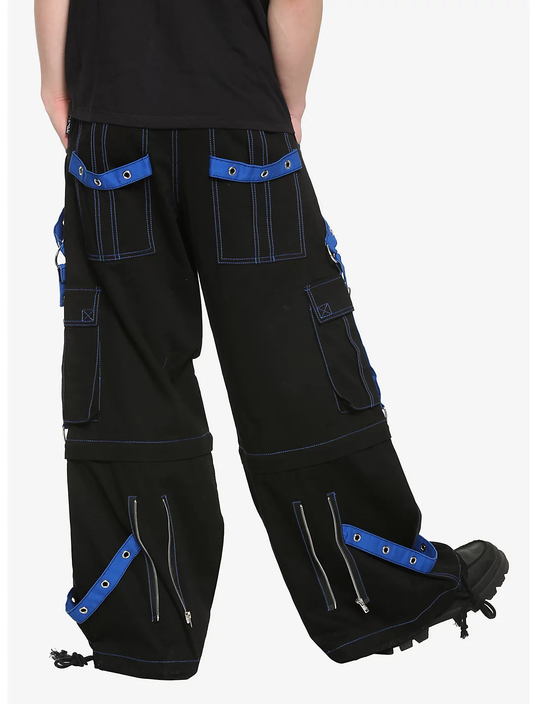 Bondage Gothic Men's Cyber Rave Techno Jeans Punk Shorts Biker Pants