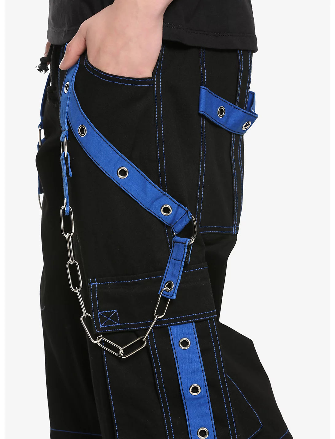 Bondage Gothic Men's Cyber Rave Techno Jeans Punk Shorts Biker Pants
