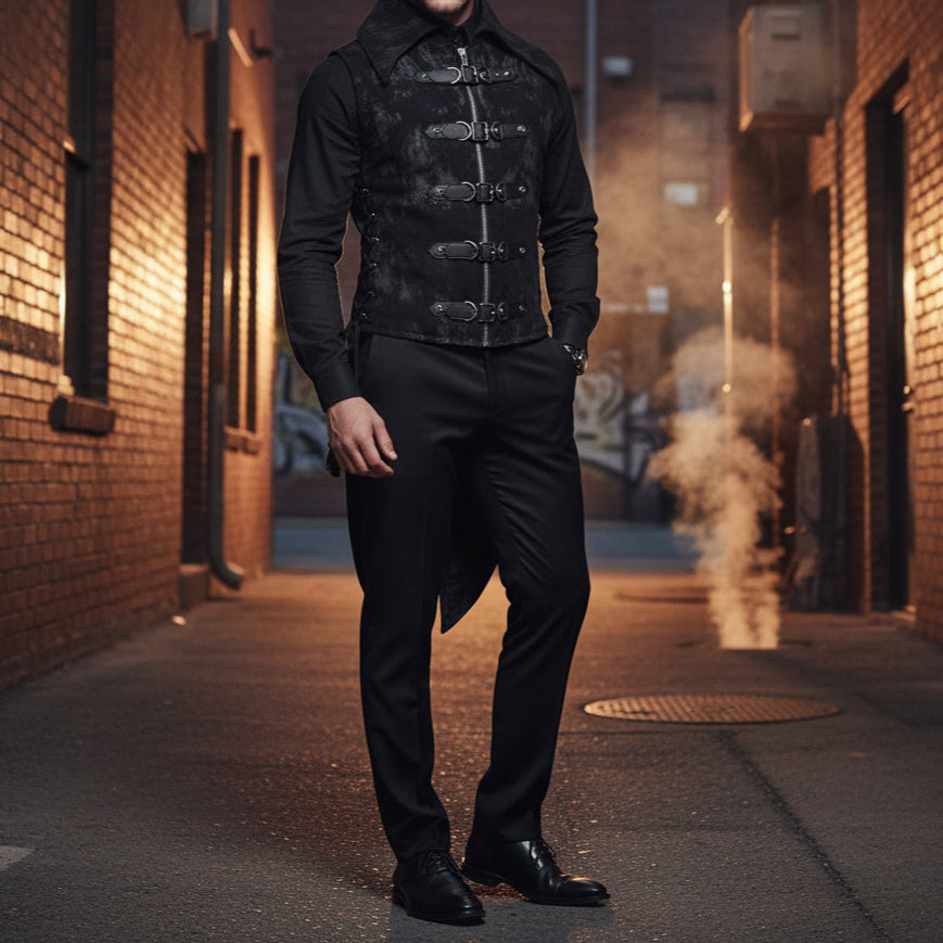 Devil Fashion Mens Apocalyptic Punk Tailed Waistcoat Vest