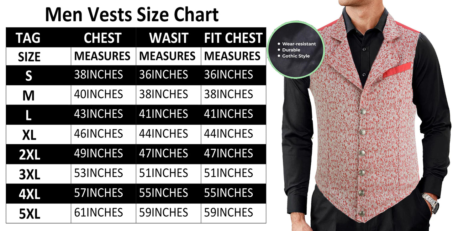Handmade Orange Men's Victorian Suit Gentleman Vest Steampunk Gothic Waistcoat/Usa