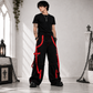 Prime Quality Handmade Gothic Bondage Men Pant Alternative Punk Rock Red/Black Emo Trouser Pant ShortsUSA