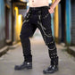 Eyelets Cargo Bondage Gothic Punk Rocker Cyber Goth Steampunk Biker