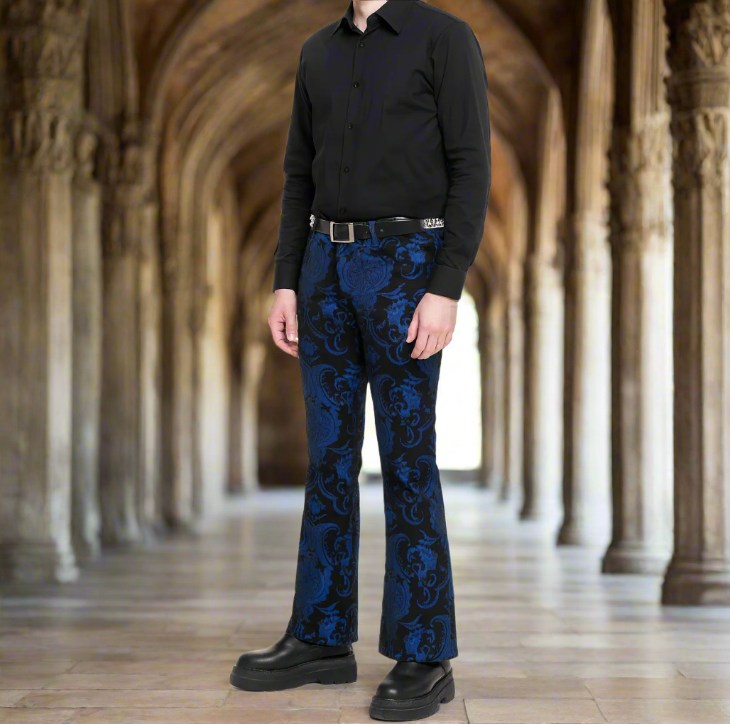 Tapestry Victorian Vampire Dracula Gothic Steampunk Pirate Blue Black Pants