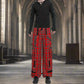 Gothic Bondage Red Plaid Men Pant Alternative Punk Rock Emo Trouser Pant Shorts