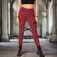 Gothic Bondage Red Plaid Men Pant Alternative Punk Rebel Rock Emo Trouser Pant