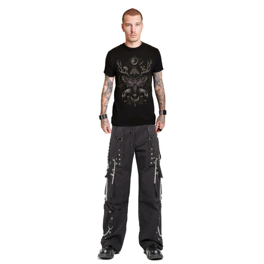 Men's Electro Bondage Rave Gothic Cyber Chain Goth Jeans Punk Rock Pants