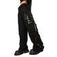 Men's Electro Bondage Rave Gothic Cyber Chain Goth Jeans Punk Rock Pants