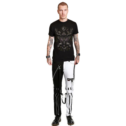 Prime Quality Men Gothic Bondage Gents Pant Black White Cotton Pants Pant Rock Hard Trouser Heavy Weight Pant Emo/ Pants