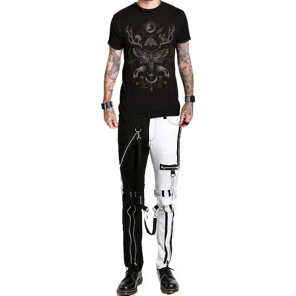 Prime Quality Men Gothic Bondage Gents Pant Black White Cotton Pants Pant Rock Hard Trouser Heavy Weight Pant Emo Pants